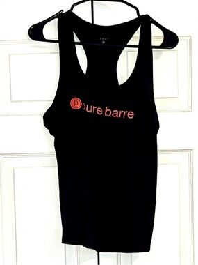 Tavi x Pure Barre Black Tank Top with Logo